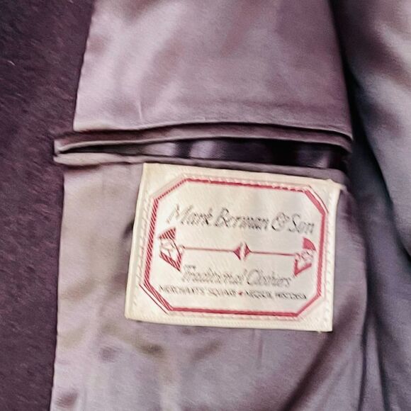 MARK BERMAN & SONS 100% Cashmere Navy Blue Full Length Men’s Winter Coat Jacket - Picture 14 of 14